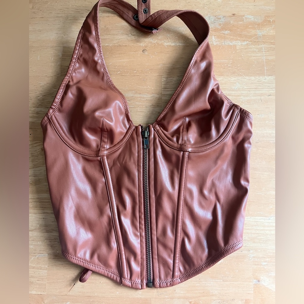 Leather corset- only worn once!